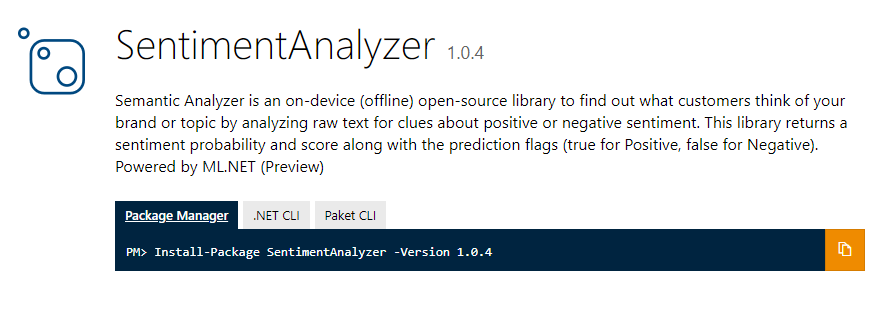 SentimentAnalyzer NuGet