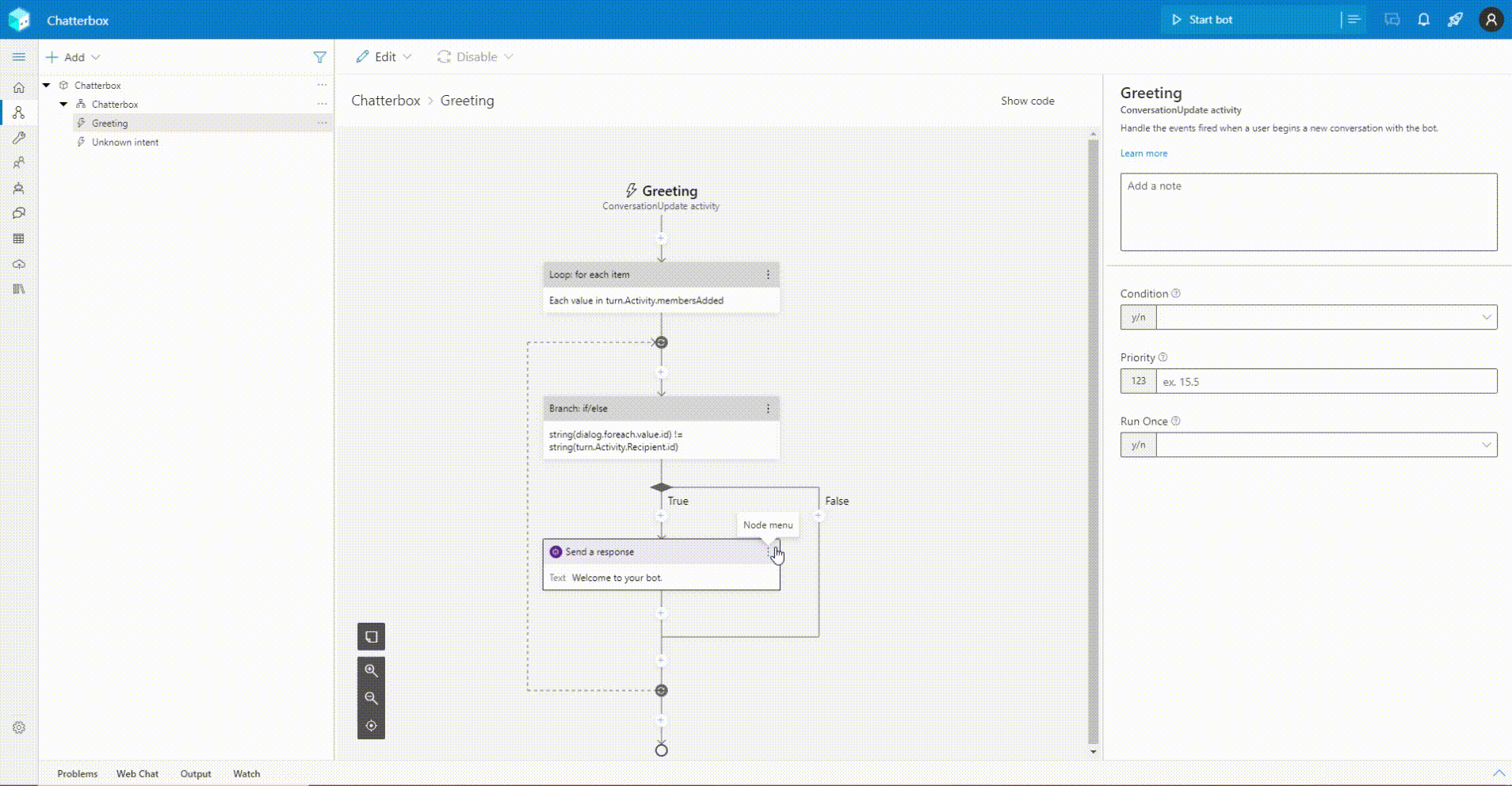 Creating Dialog in Bot Framework Composer
