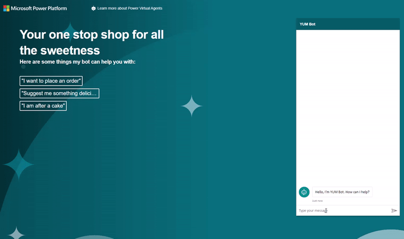 Power Virtual Agents Demo