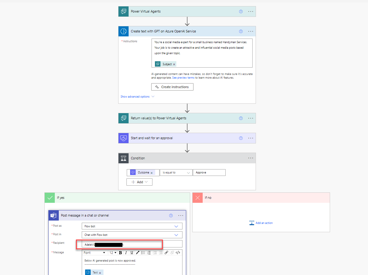 Social Media Post Generation with AI Builder's GPT-3