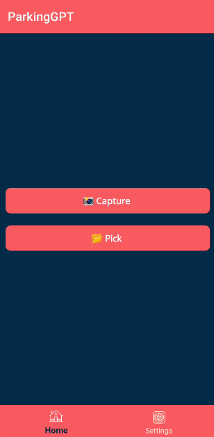 Home Screen of ParkingGPT