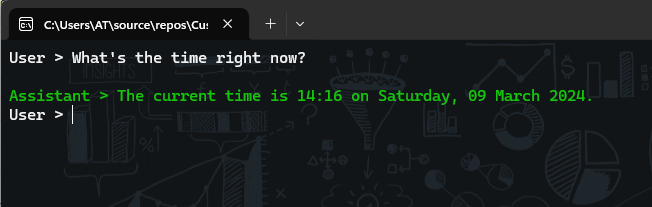 Output of a current time with Semantic Kernel Plugins